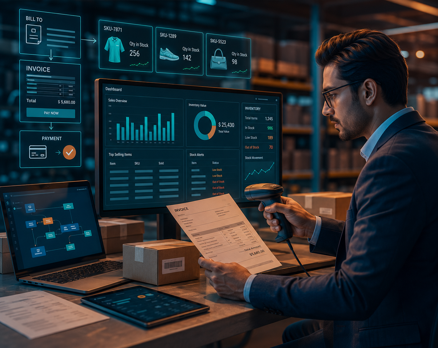 Invoice billing and inventory management software